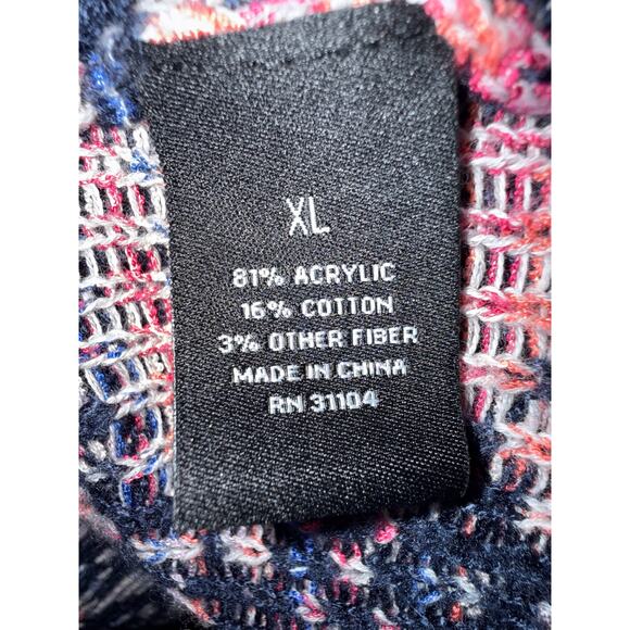 New Directions Navy lightweight Sweater Vest with Patterned hem Sz XL - Picture 7 of 7